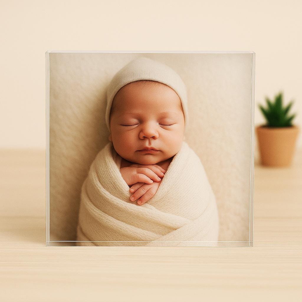 Personalized New born photo gifts Acrylic Block Work table gift idea Gifts Custom keepsake photo prints Home decor Grandkids photo gifts