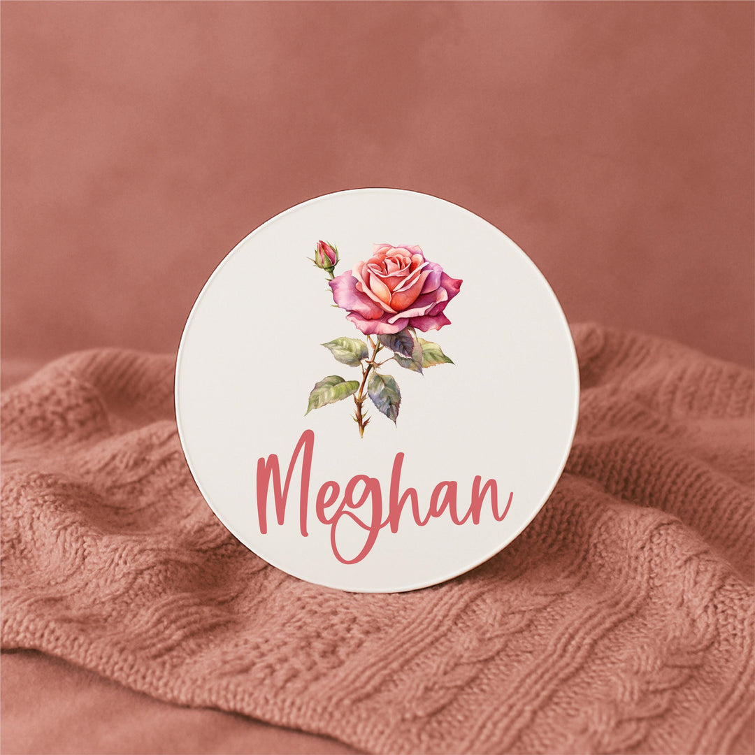 Birth Flower Baby Name Sign Personalized Acrylic Baby Announcement Floral Newborn Name Plaque Custom Baby Shower Gift newborn photo prop