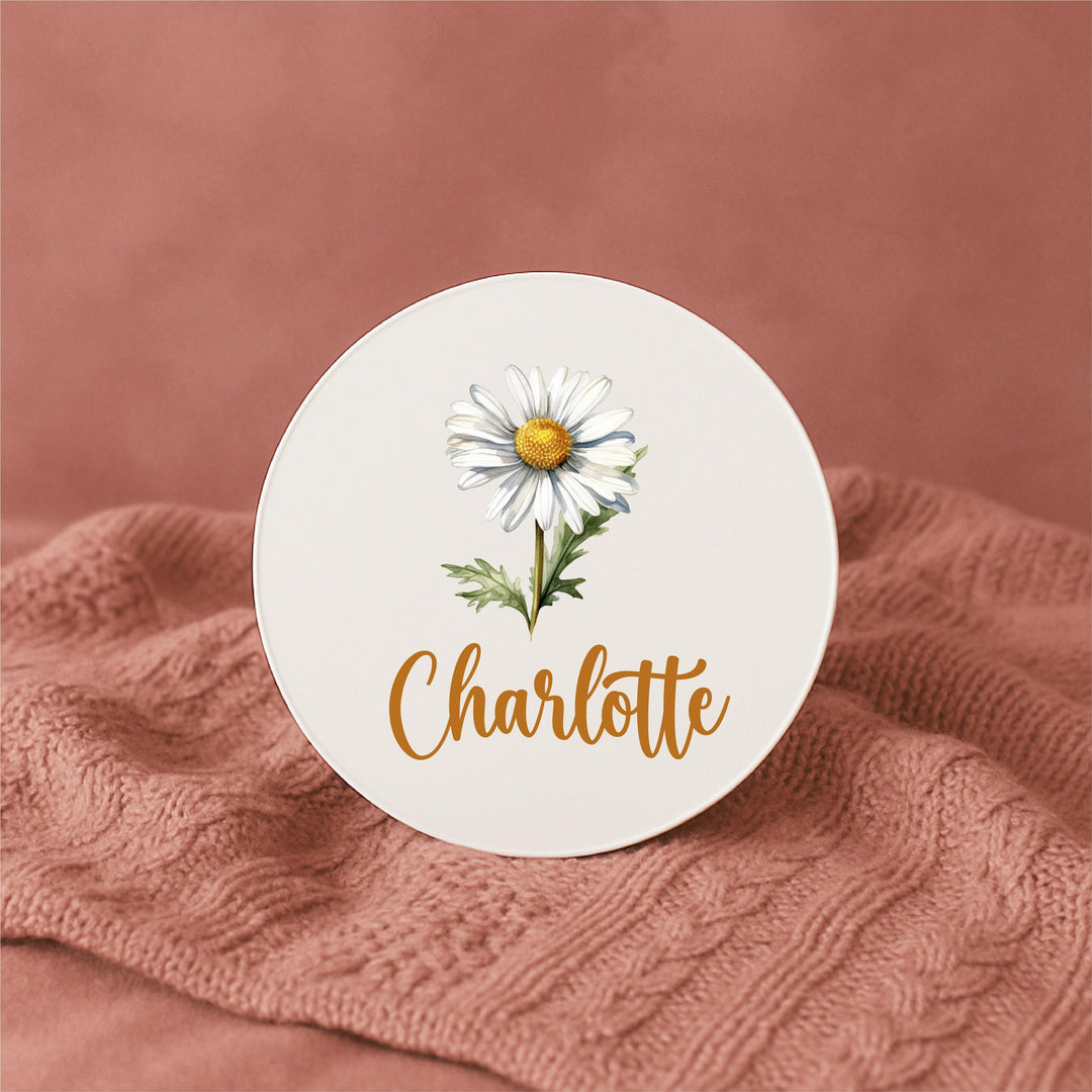 Birth Flower Baby Name Sign Personalized Acrylic Baby Announcement Floral Newborn Name Plaque Custom Baby Shower Gift newborn photo prop