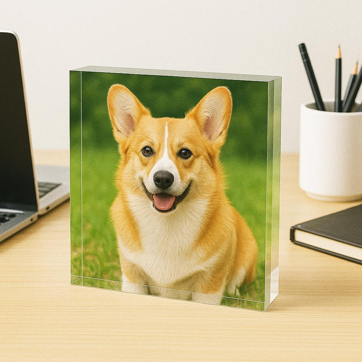 Personalized photo gifts Acrylic Block Work table gift idea Gifts Custom keepsake photo prints Home decor Pet photo gift Graduation gift