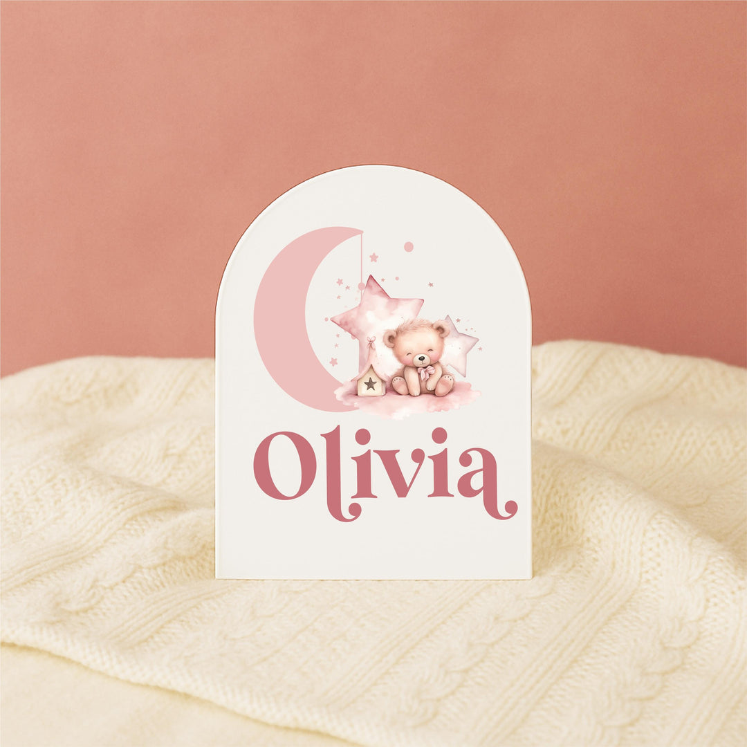 Personalized Acrylic Baby girl Name Sign Pink Newborn Decor Girl Birth Announcement Keepsake Custom Nursery Sign baby shower girl name sign