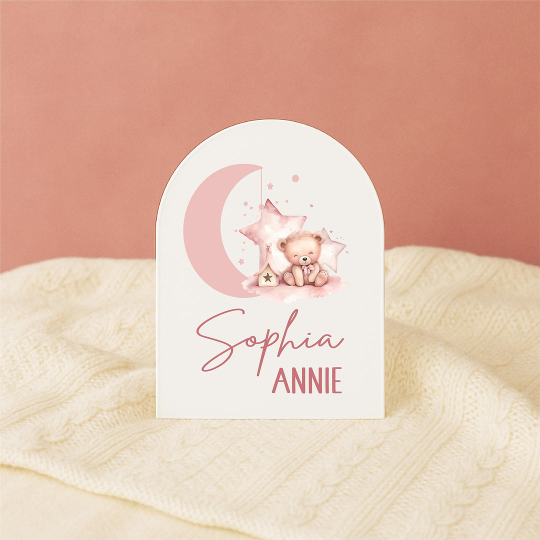 Personalized Acrylic Baby girl Name Sign Pink Newborn Decor Girl Birth Announcement Keepsake Custom Nursery Sign baby shower girl name sign