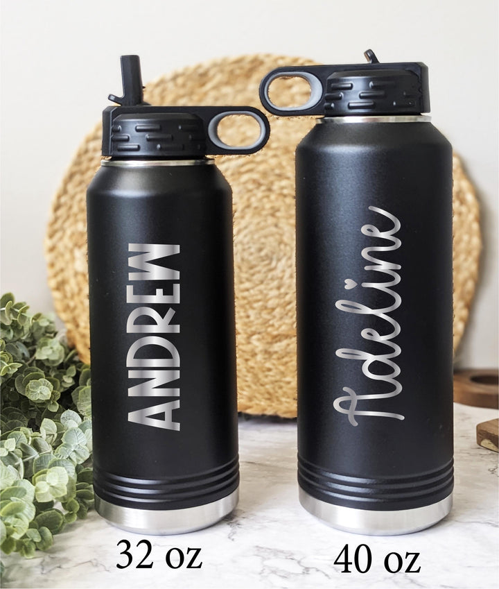 Personalized Kids Water Bottle – Custom Name School Bottle with Straw Lid, Back to School Gift, Leakproof Stainless Steel Drinkware Kids
