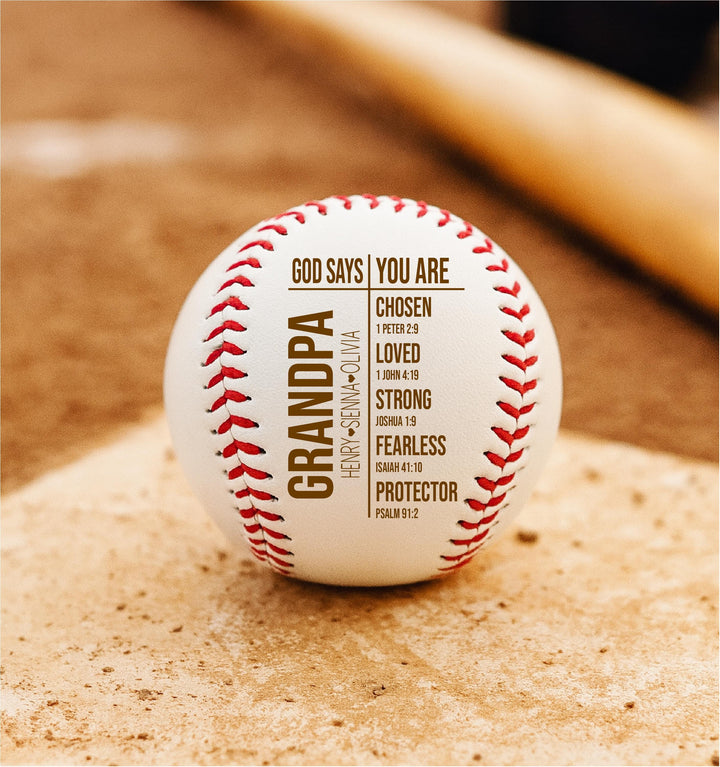 Personalized Christian Baseball for Dad – Bible Verse Engraved Sports Gift, Religious Father’s Day Gift, Faith Keepsake Baseball