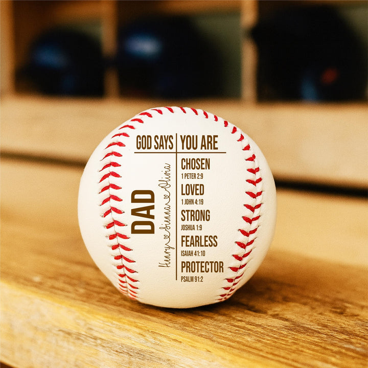 Personalized Christian Baseball for Dad – Bible Verse Engraved Sports Gift, Religious Father’s Day Gift, Faith Keepsake Baseball