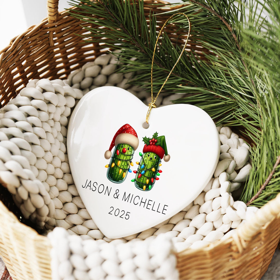 Funny Pickle Couple Christmas Ornament 2025 | Holiday Keepsake |Christmas Tree Decoration