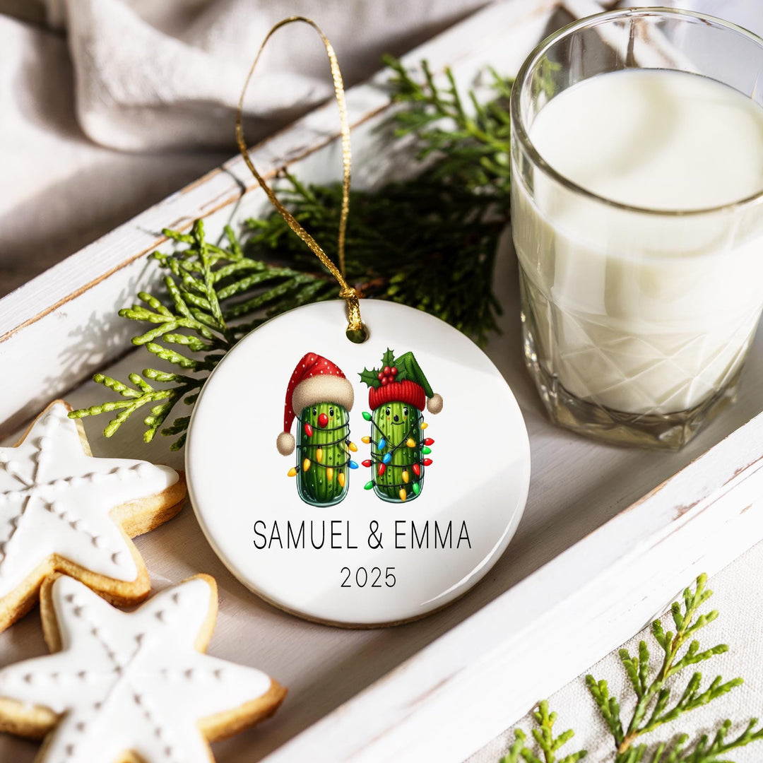 Funny Pickle Couple Christmas Ornament 2025 | Holiday Keepsake |Christmas Tree Decoration