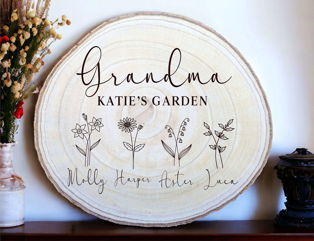 Custom Grandma Gift with Personalized Birth Flower Design