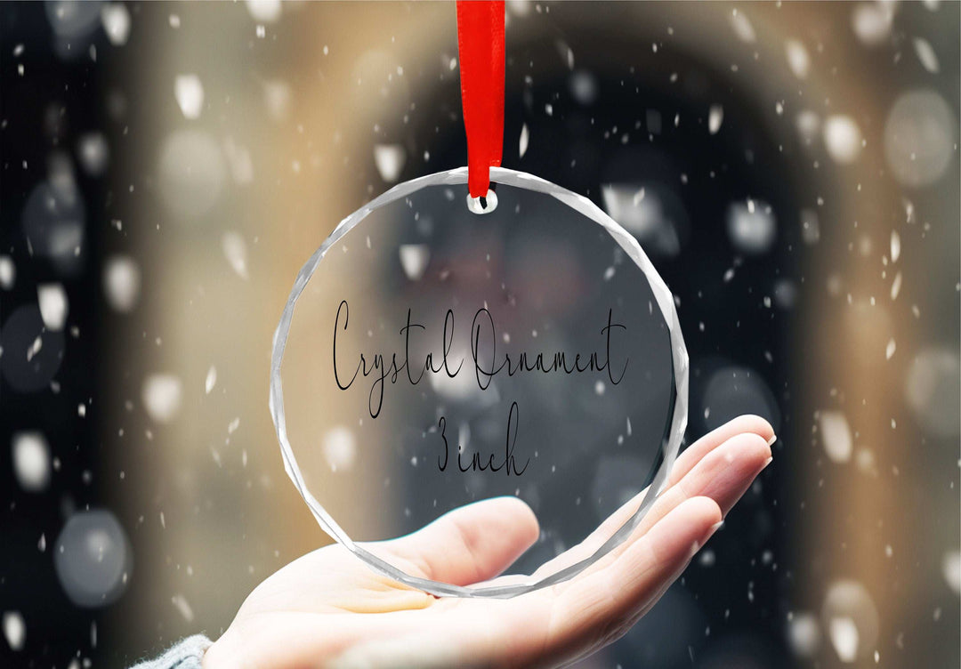 Custom Couple Christmas Glass Ornament Gift for Family