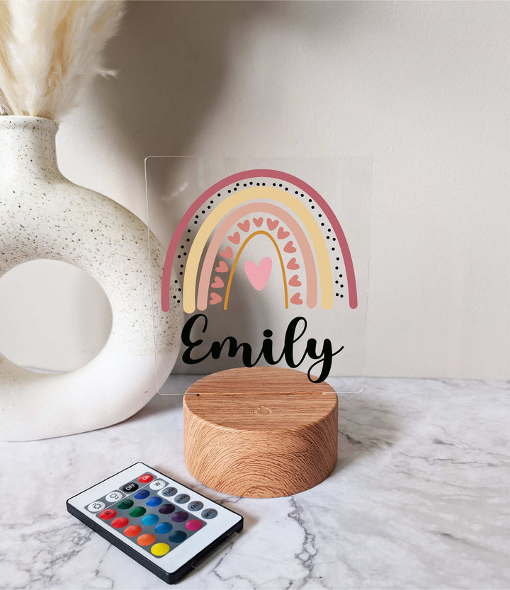 Personalized Rainbow Kids Room Decor | Custom Boho LED Light