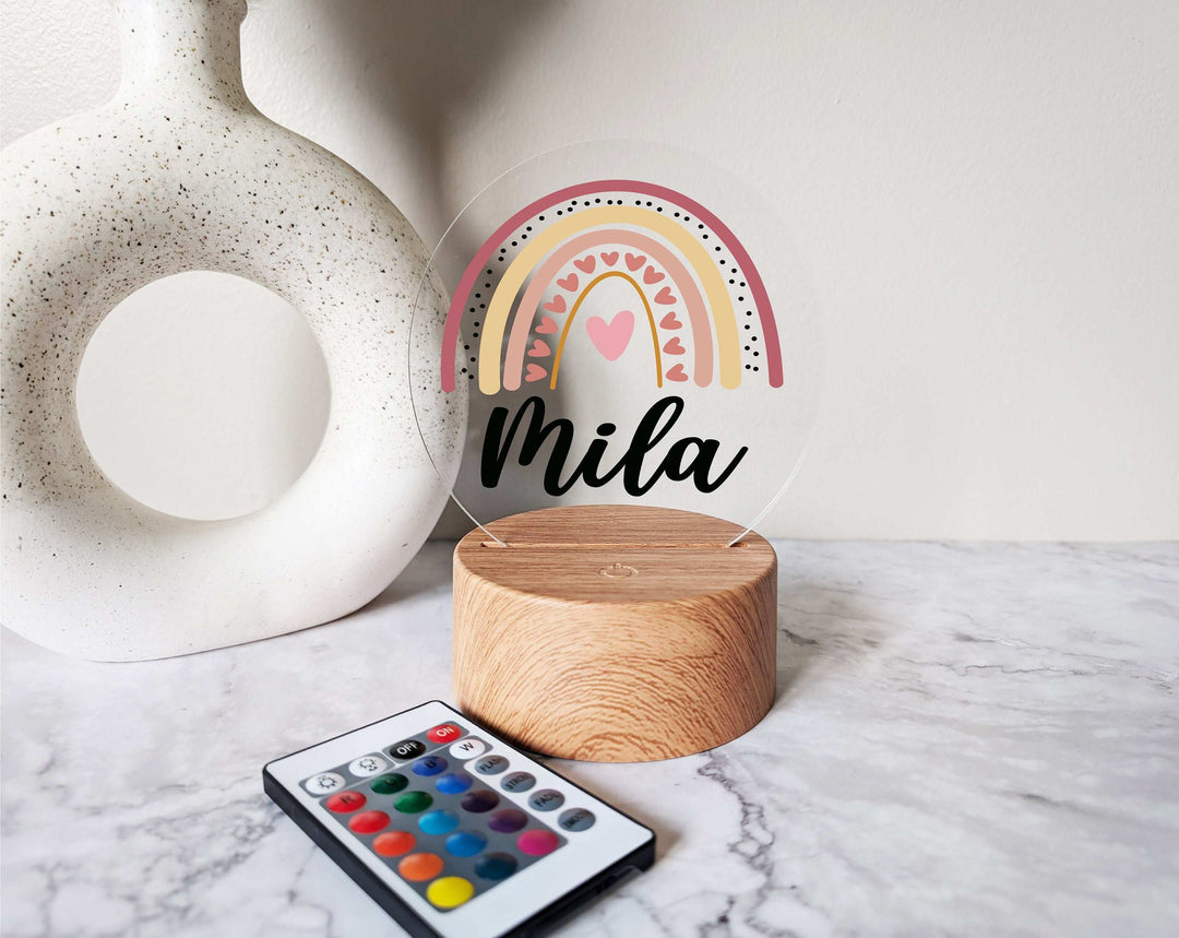 Personalized Rainbow Kids Room Decor | Custom Boho LED Light