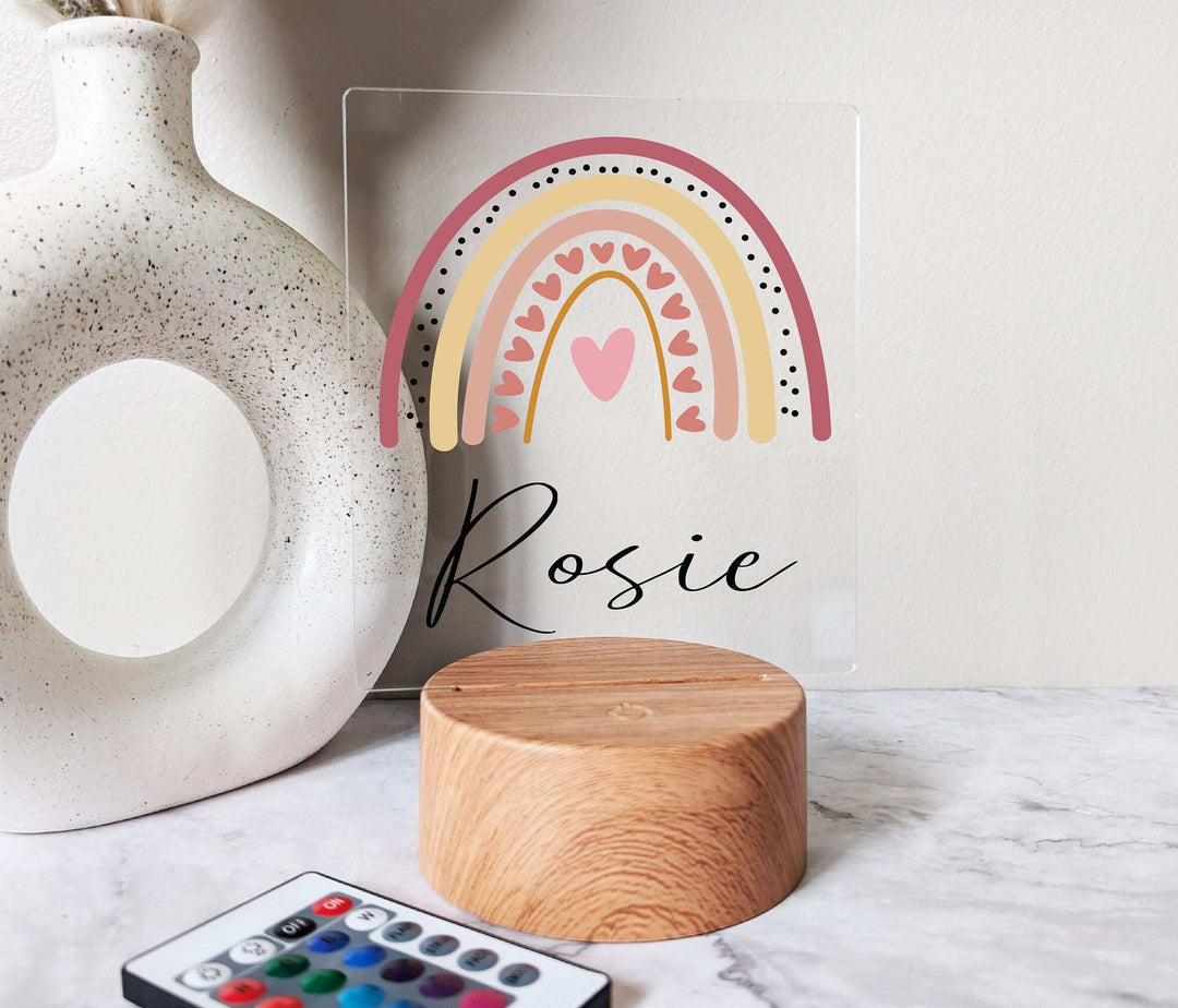 Personalized Rainbow Kids Room Decor | Custom Boho LED Light