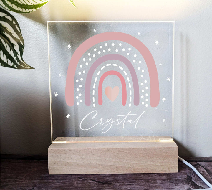 Personalized LED Rainbow Nursery Sign for Custom Bedroom Decor