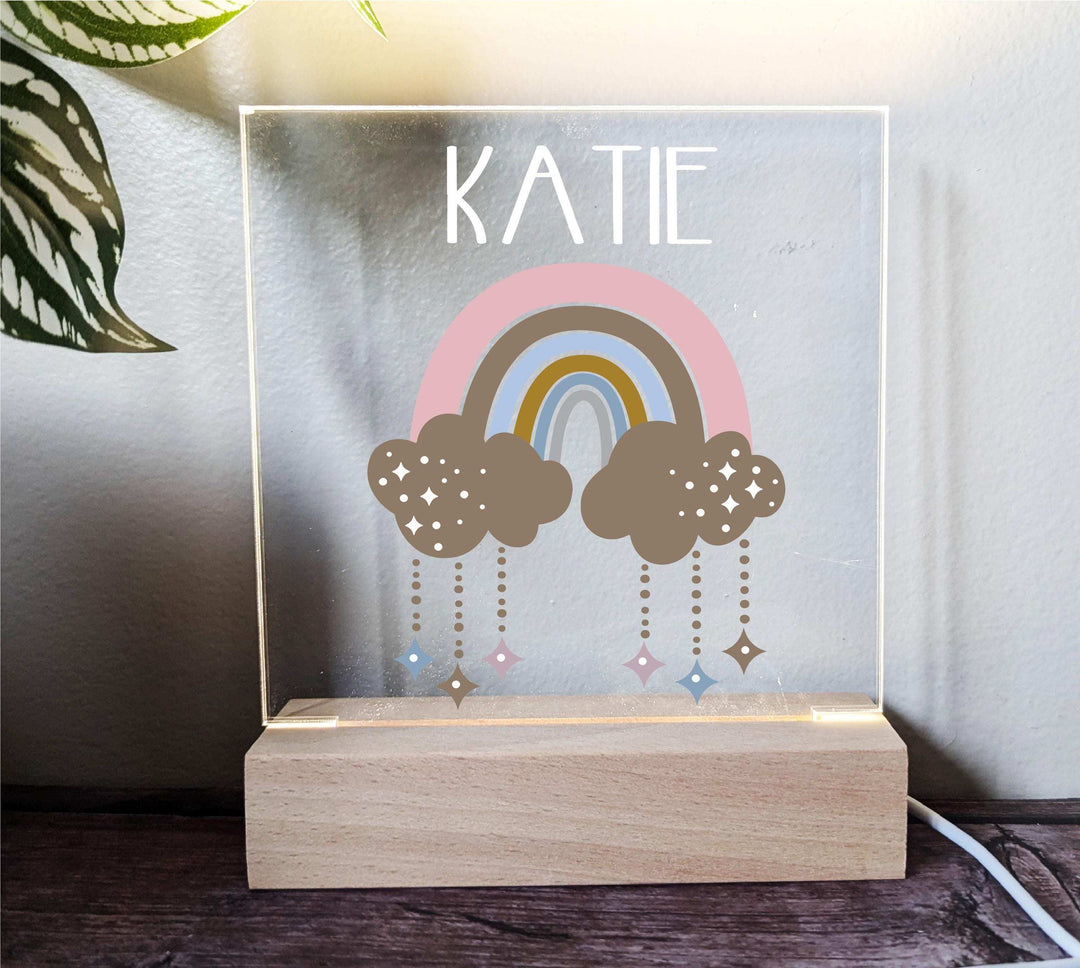 Personalized LED Rainbow Nursery Sign | Custom Bedroom Décor