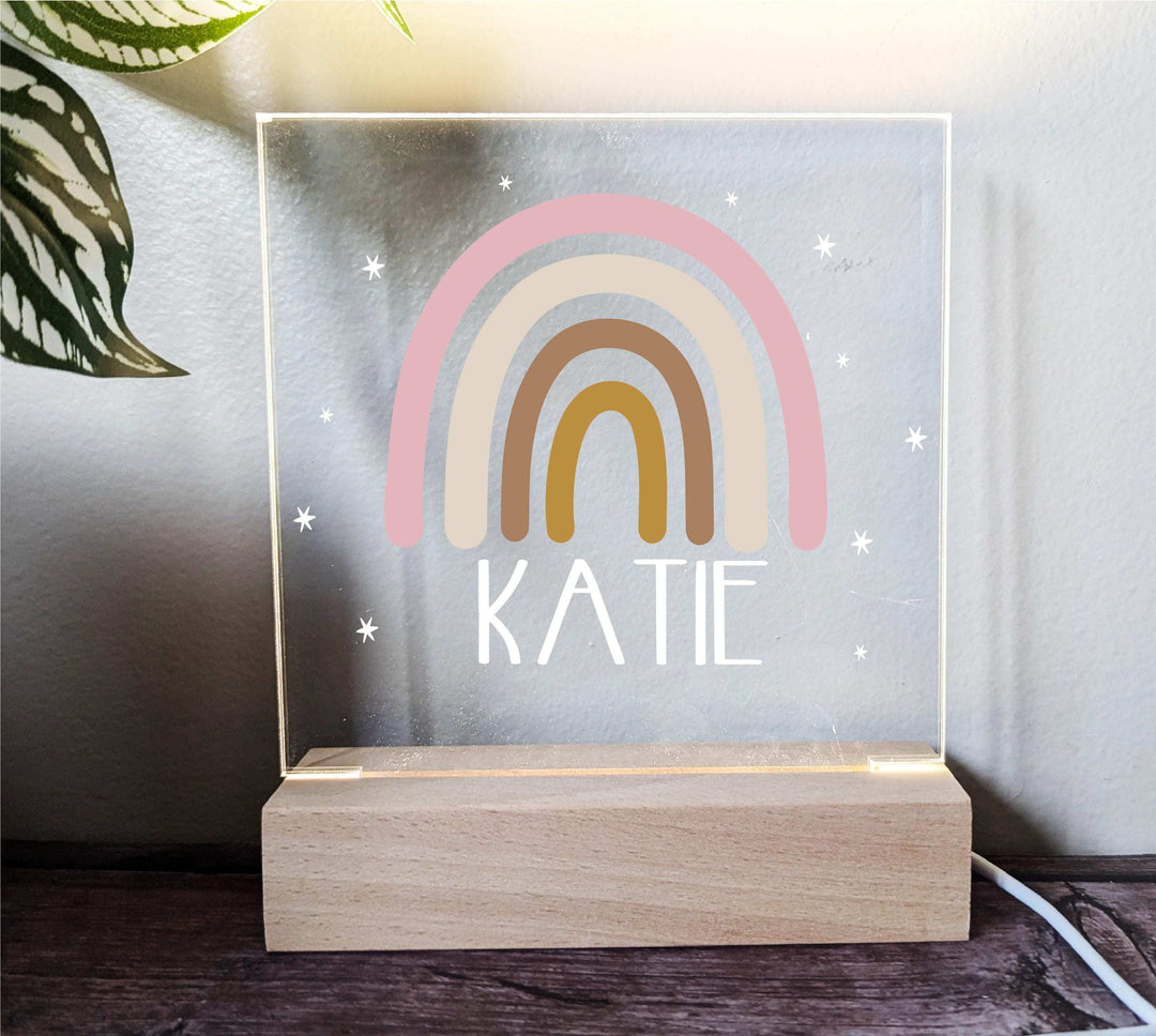 Personalized Rainbow Nursery LED Decor Sign Custom Gift