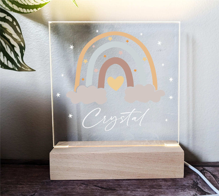 Rainbow Personalized LED Light Custom Gift for New Baby