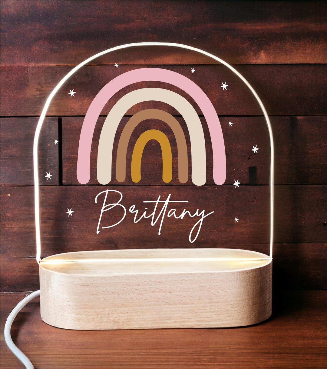 Rainbow LED Nightlight – Personalized Gift for Kids Rooms