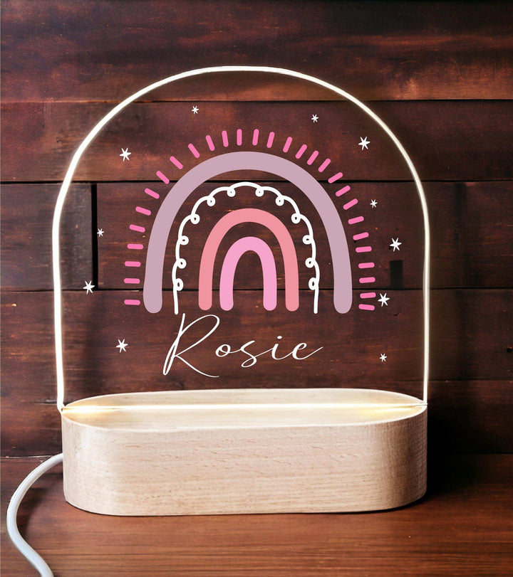 Personalized Rainbow LED Nightlight Custom Name Kids Decor