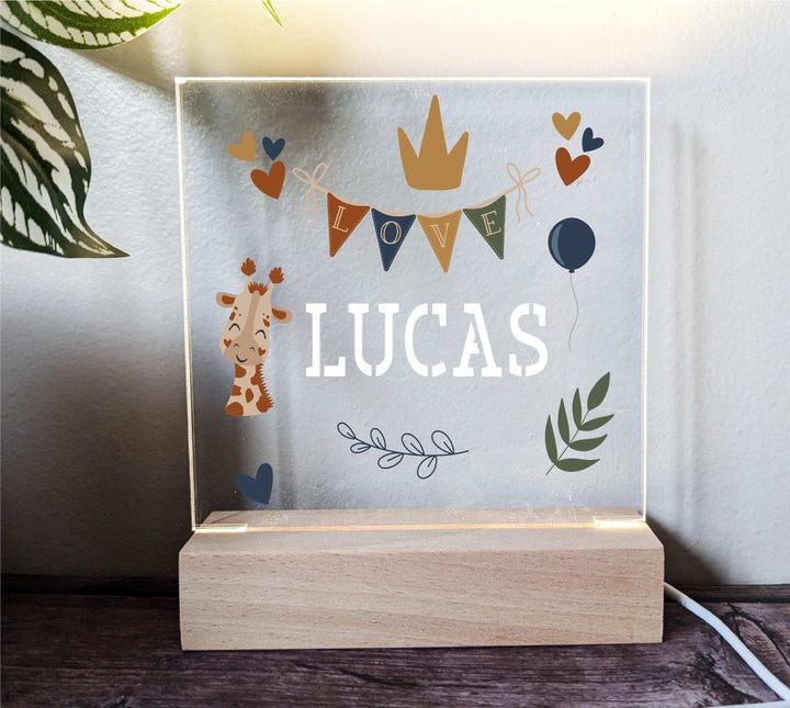 Personalized LED Nursery Lamp | Custom Kids Night Light