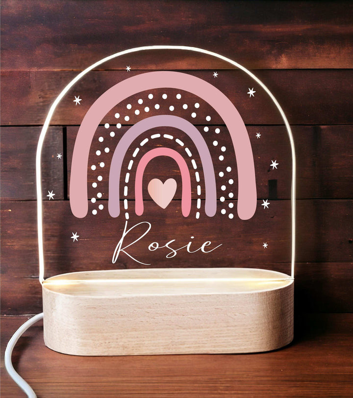 Personalized LED Rainbow Nursery Sign for Custom Bedroom Decor