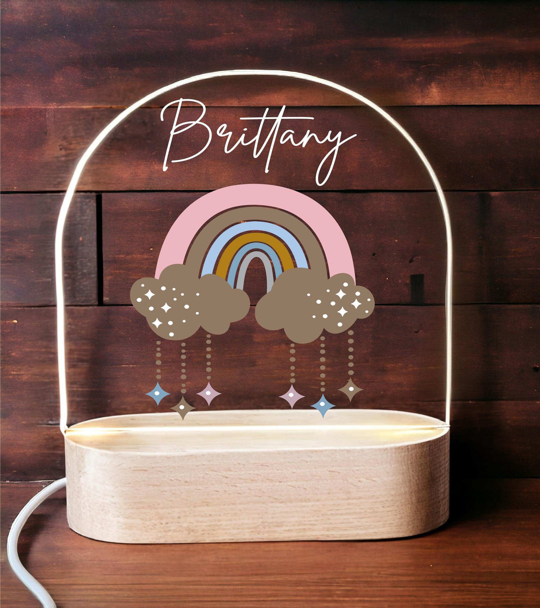 Personalized LED Rainbow Nursery Sign | Custom Bedroom Décor