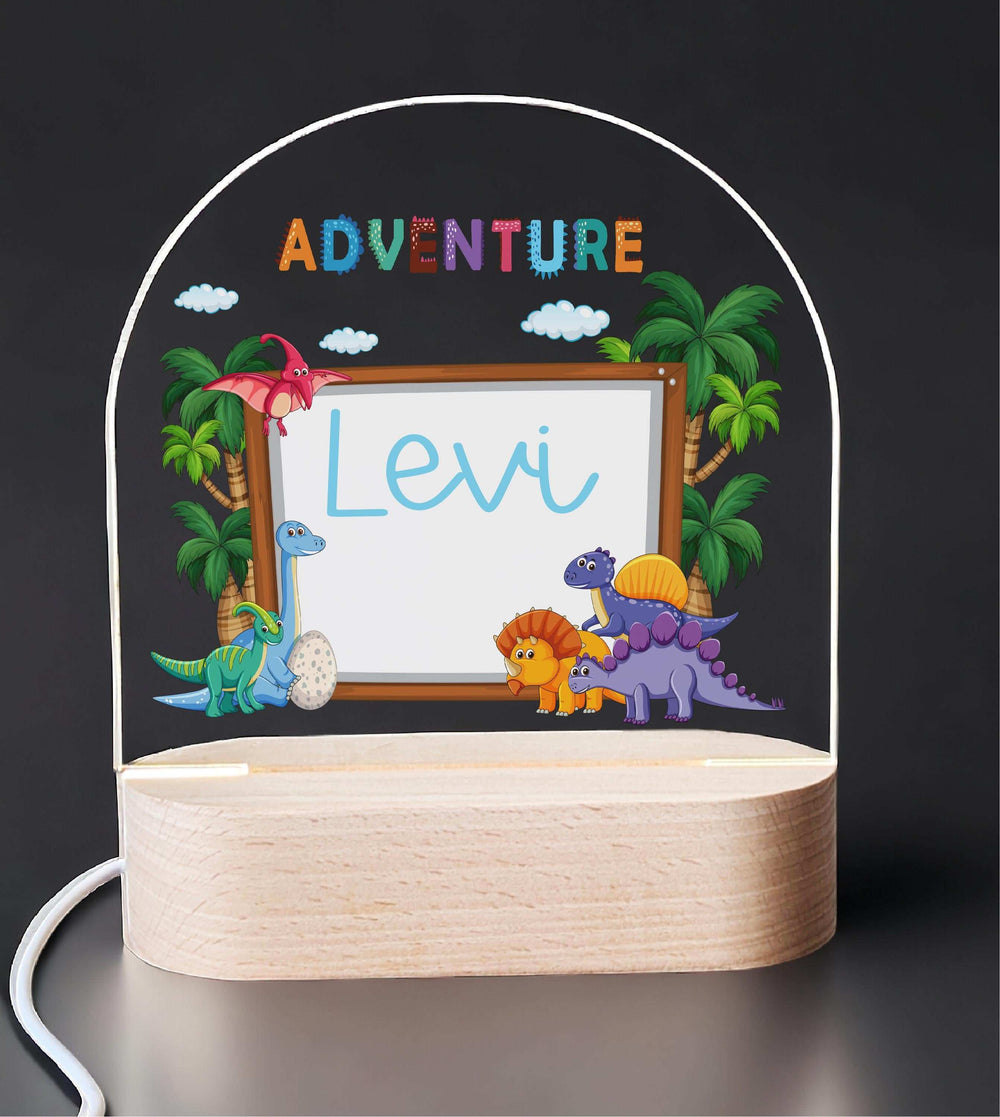 Personalized Animal Adventure Night Light Custom Name Room Décor