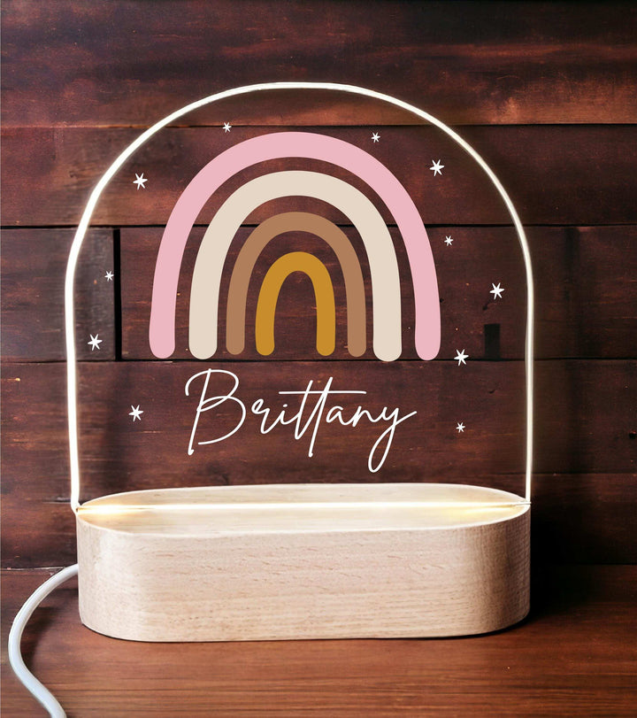 Personalized Rainbow Nursery LED Decor Sign Custom Gift