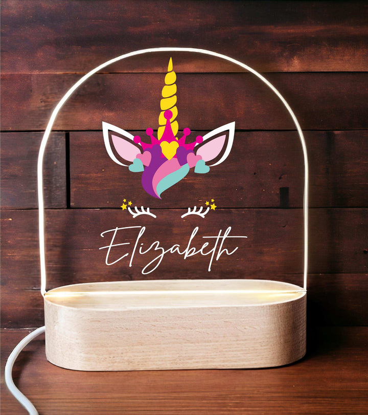 Personalized Unicorn Kids Night Light Custom Name Room Décor