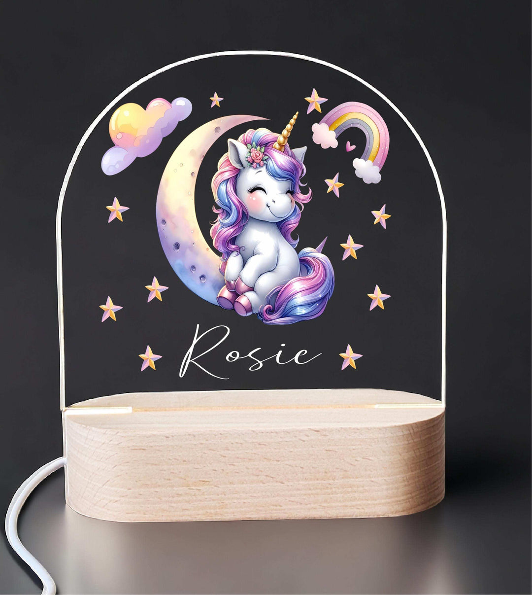 Personalized Unicorn LED Light for Kids Custom Name Decor