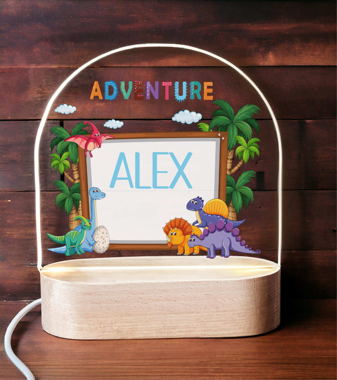 Personalized Animal Adventure Night Light Custom Name Room Décor