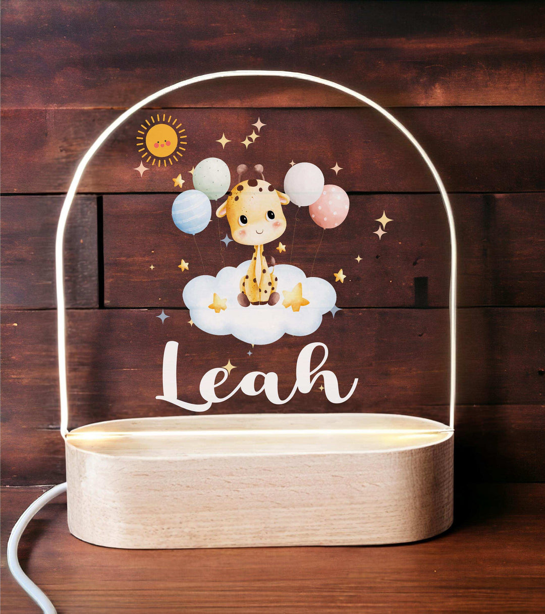 Personalized Animal Safari Night Light Decor For Kids Room