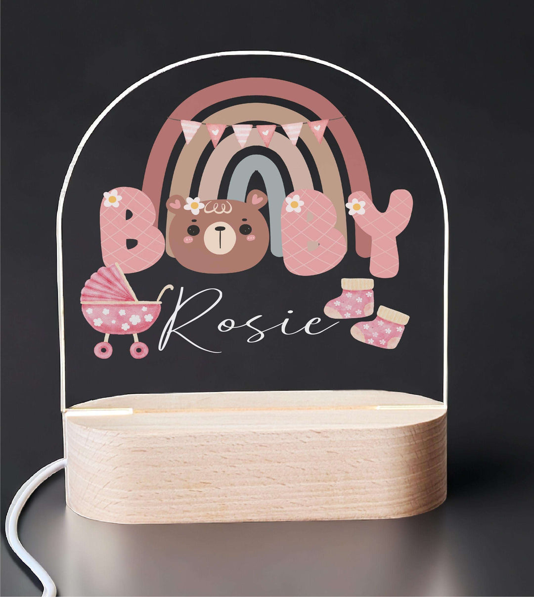 Personalized Gift Kid Night Light Name Room Decor Custom