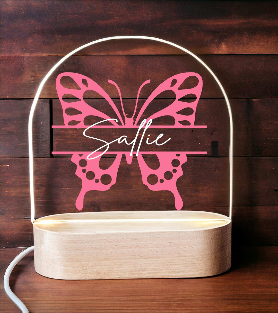 Personalized Butterfly Kid Night Light Custom Baby Gift