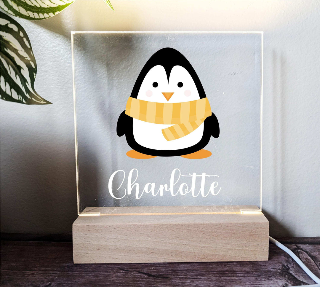 Holiday Penguin Gift for Kid Acrylic Light Nursery Gift