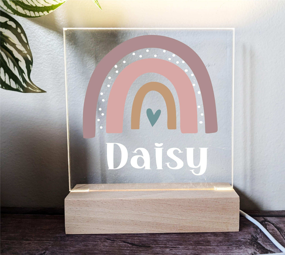 Personalized Rainbow Kids Night Light Custom Baby Gift