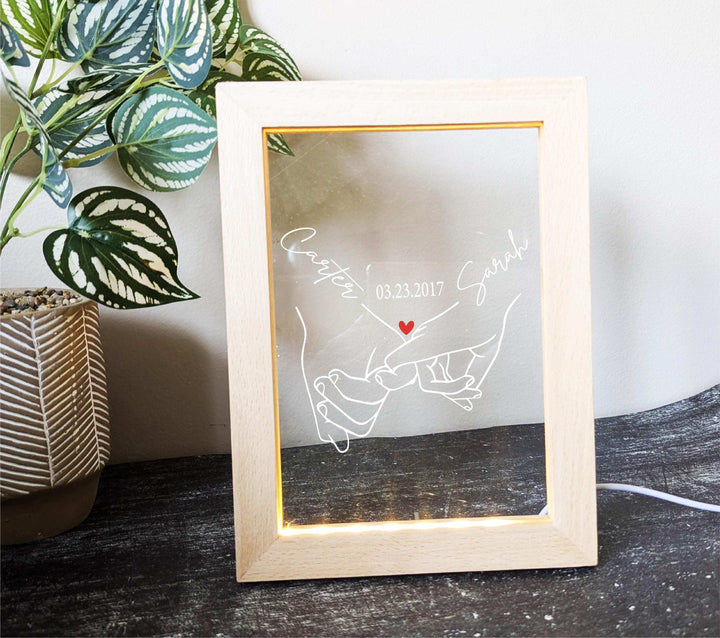 Valentines Day Gift for Her Engagement Night Light Frame