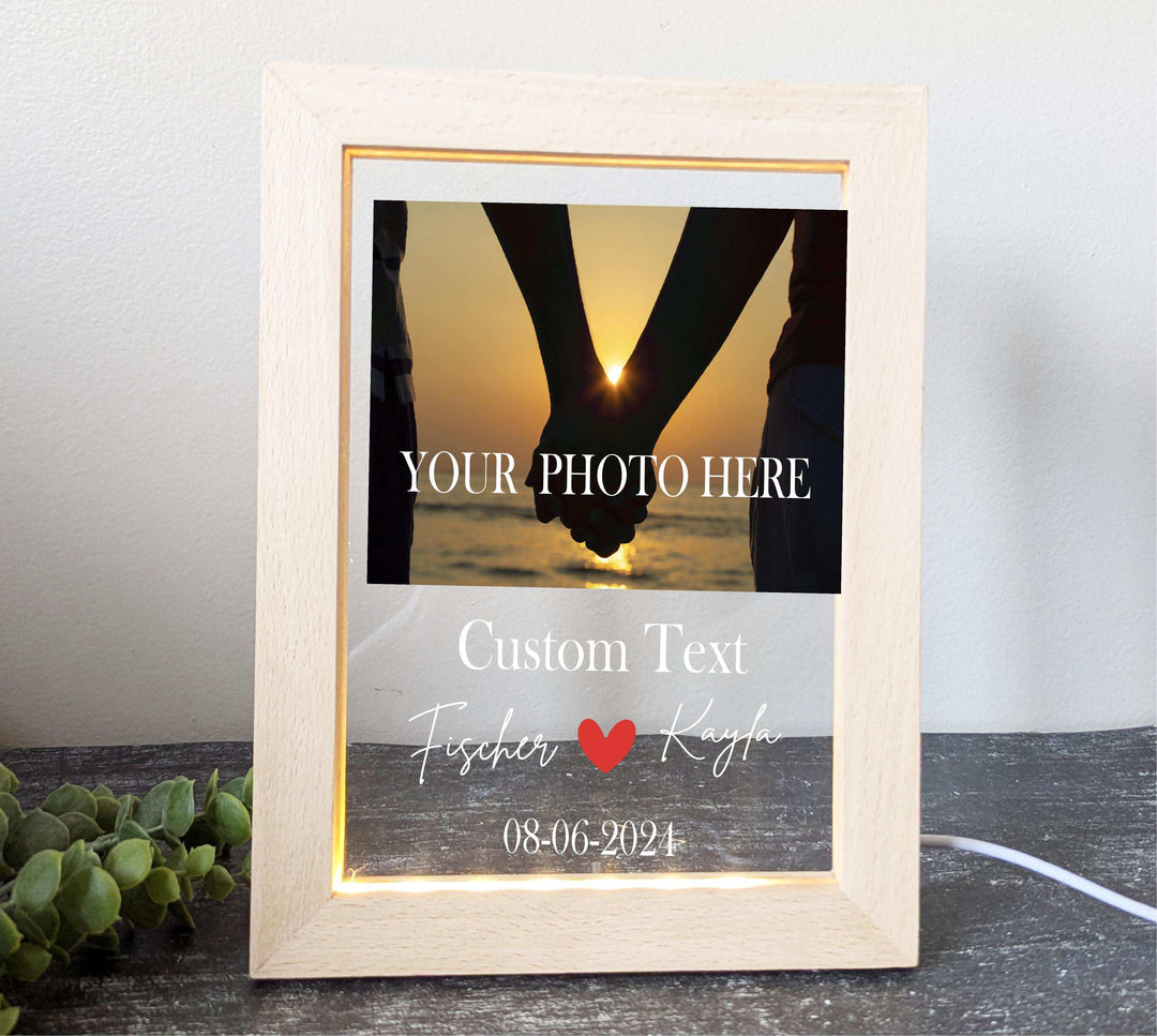 Photo Valentines Day Gift Couples Night Light Frame Decor