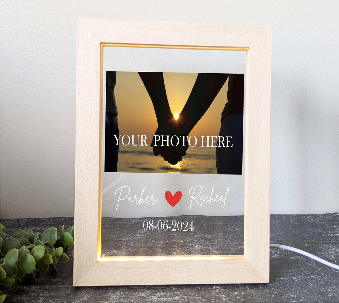 Photo Valentines Day Gift Couples Night Light Frame Decor