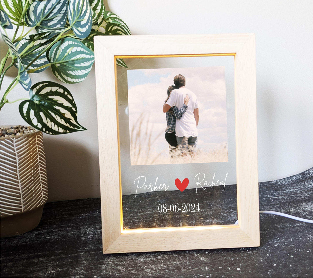 Photo Valentines Day Gift Couples Night Light Frame Decor