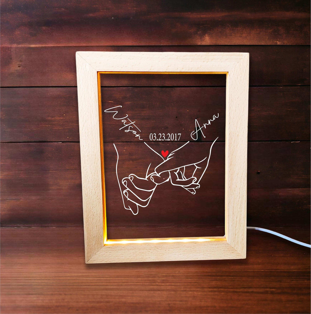 Valentines Day Gift for Her Engagement Night Light Frame