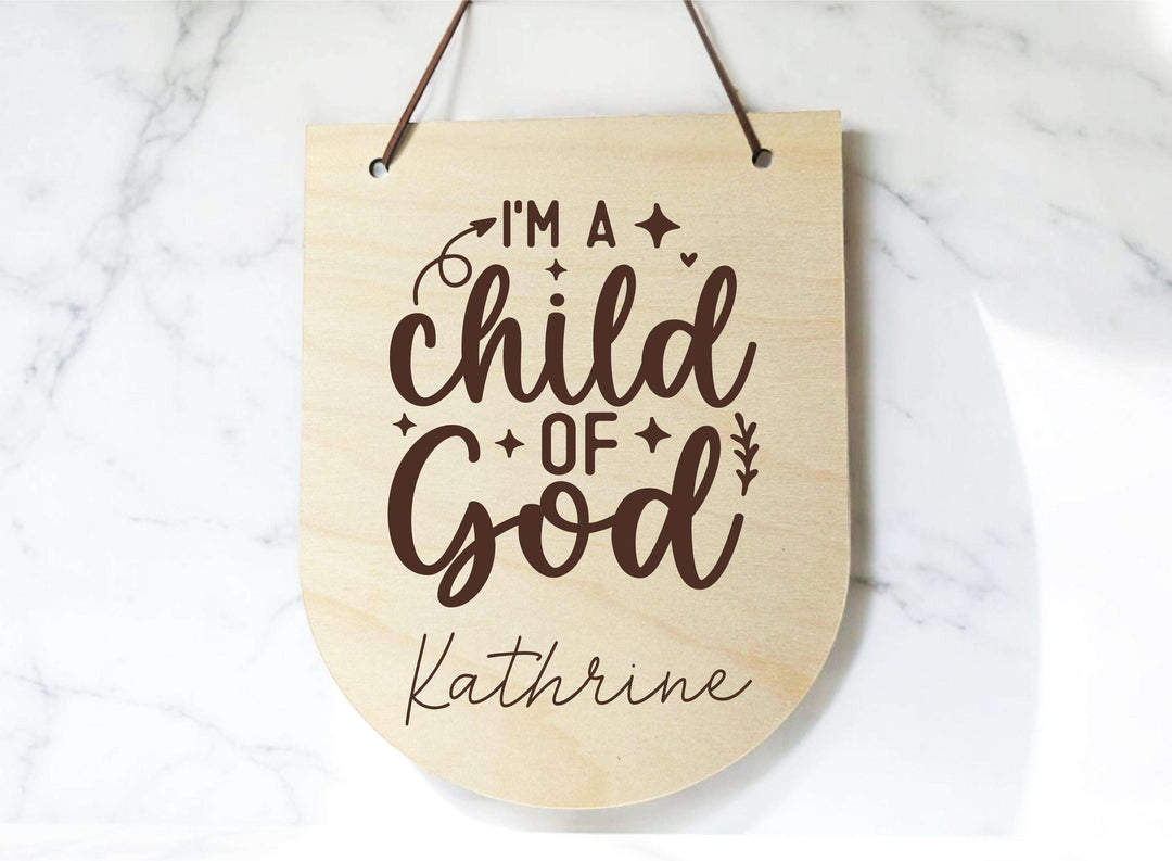 Child of God New Born Nursery Decor Wood Wall Flag Arch