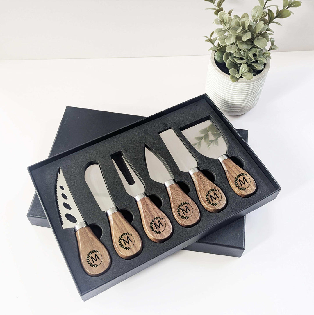 Cheese Knife Set Charcuterie Board Accessories Initial Gifts