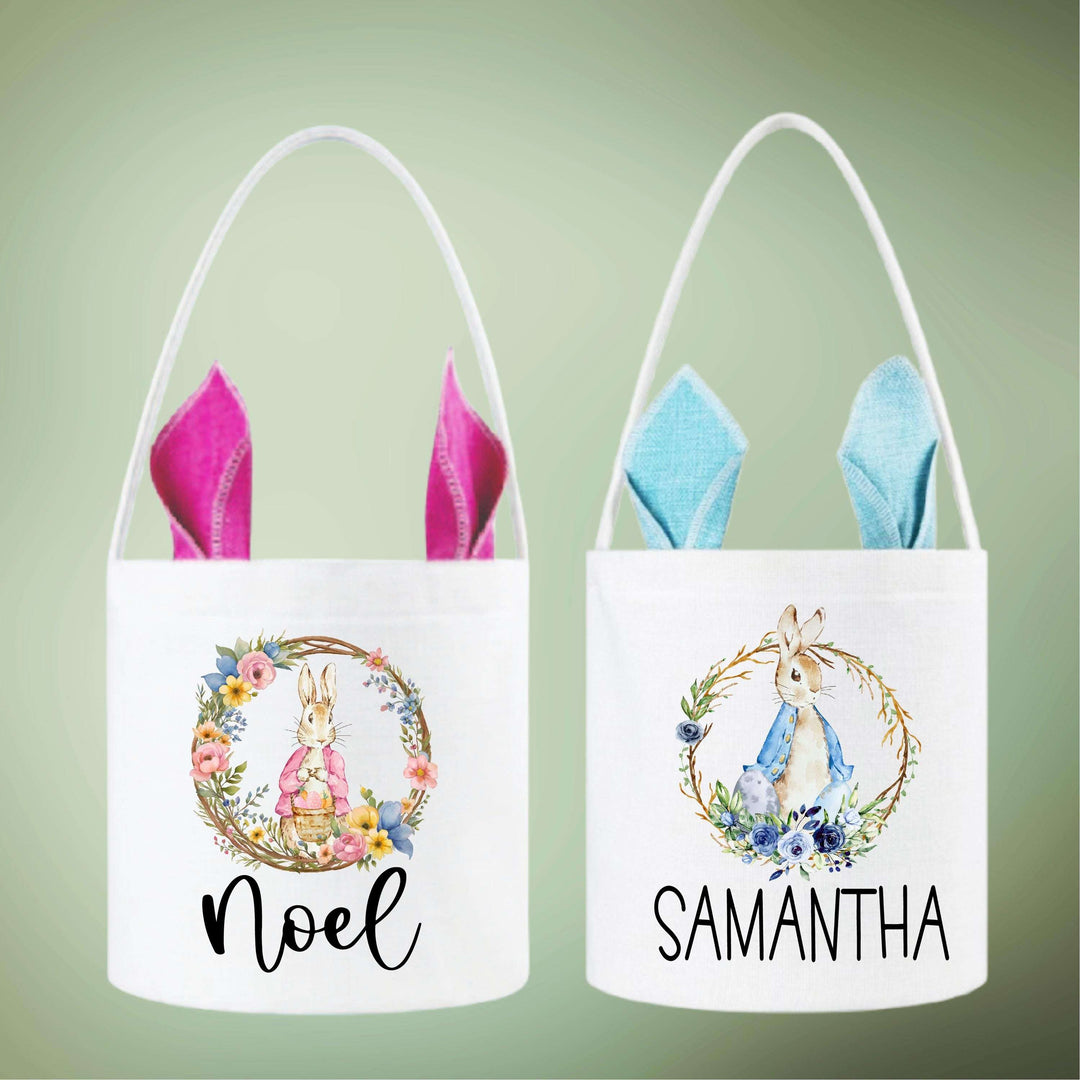 Personalized Kids Easter Basket Bunny Ears Easter Gift Bag