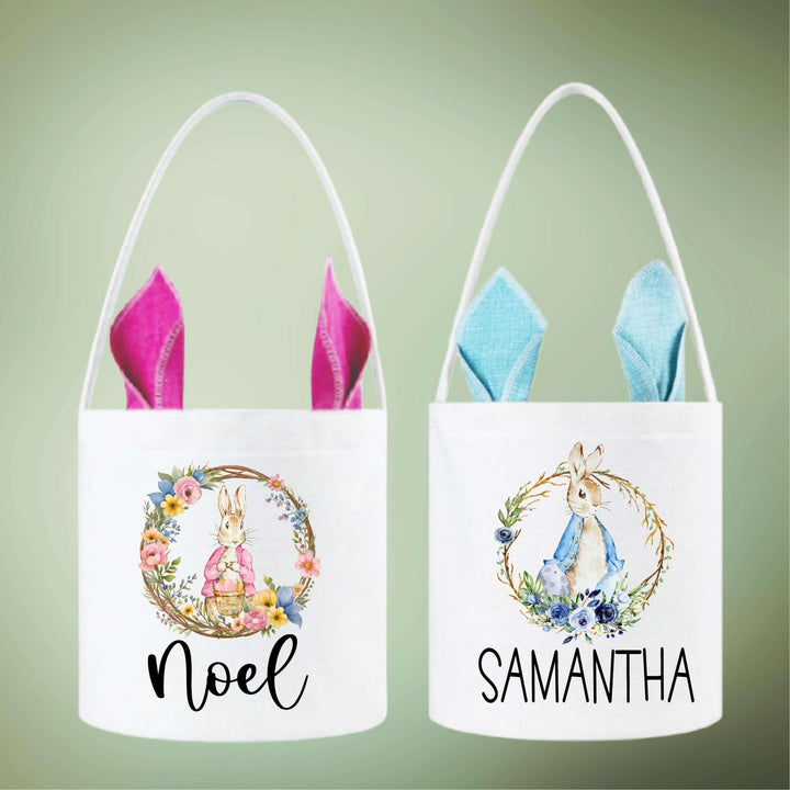 Personalized Kids Easter Basket Bunny Ears Easter Gift Bag