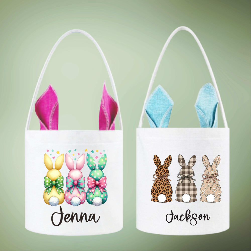 Easter Basket With Bunny Ears Personalized Egg Hunt Bag For Grandkids