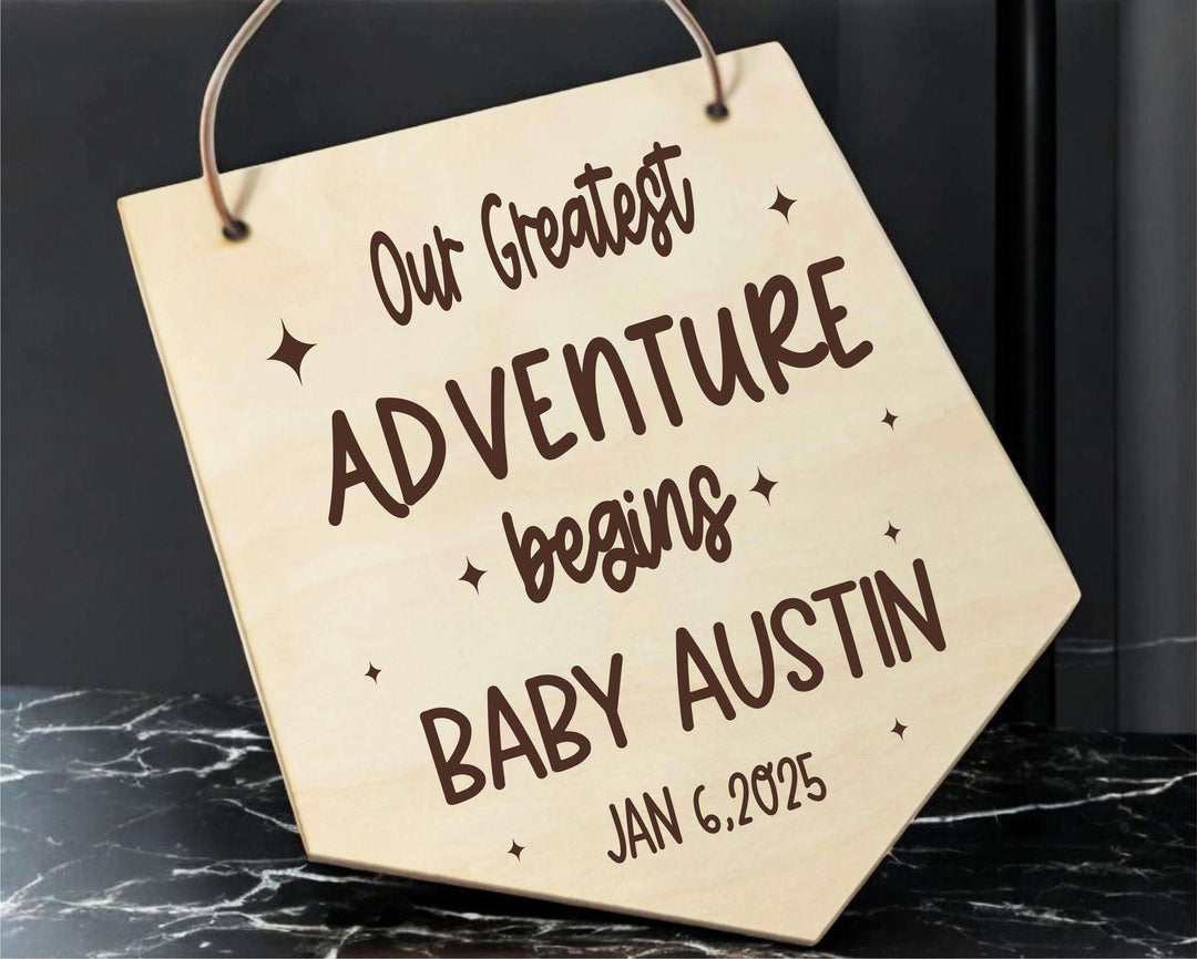 Our Greatest Adventure Nursery Decor Personalized Wall Flag