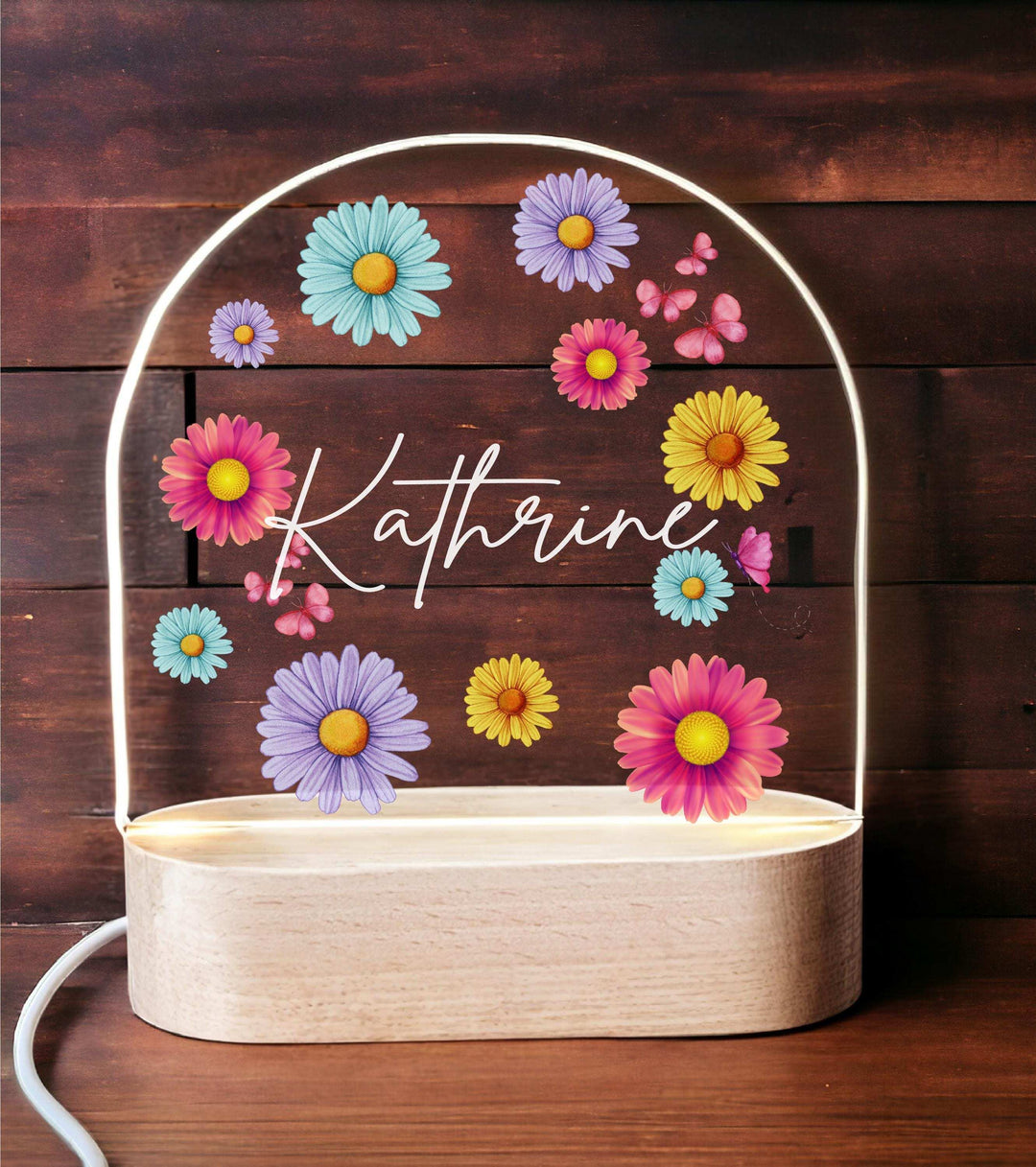 Custom gift for kids girl daisy Baby girl gift Led night light Nursery room decor Baby shower gifts Newborn gift ideas First birthday gift