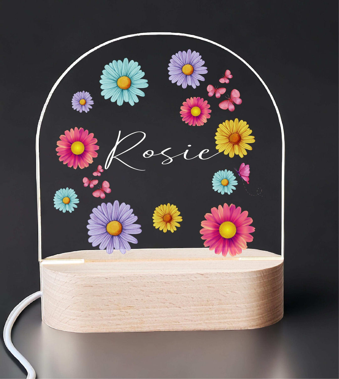 Custom gift for kids girl daisy Baby girl gift Led night light Nursery room decor Baby shower gifts Newborn gift ideas First birthday gift