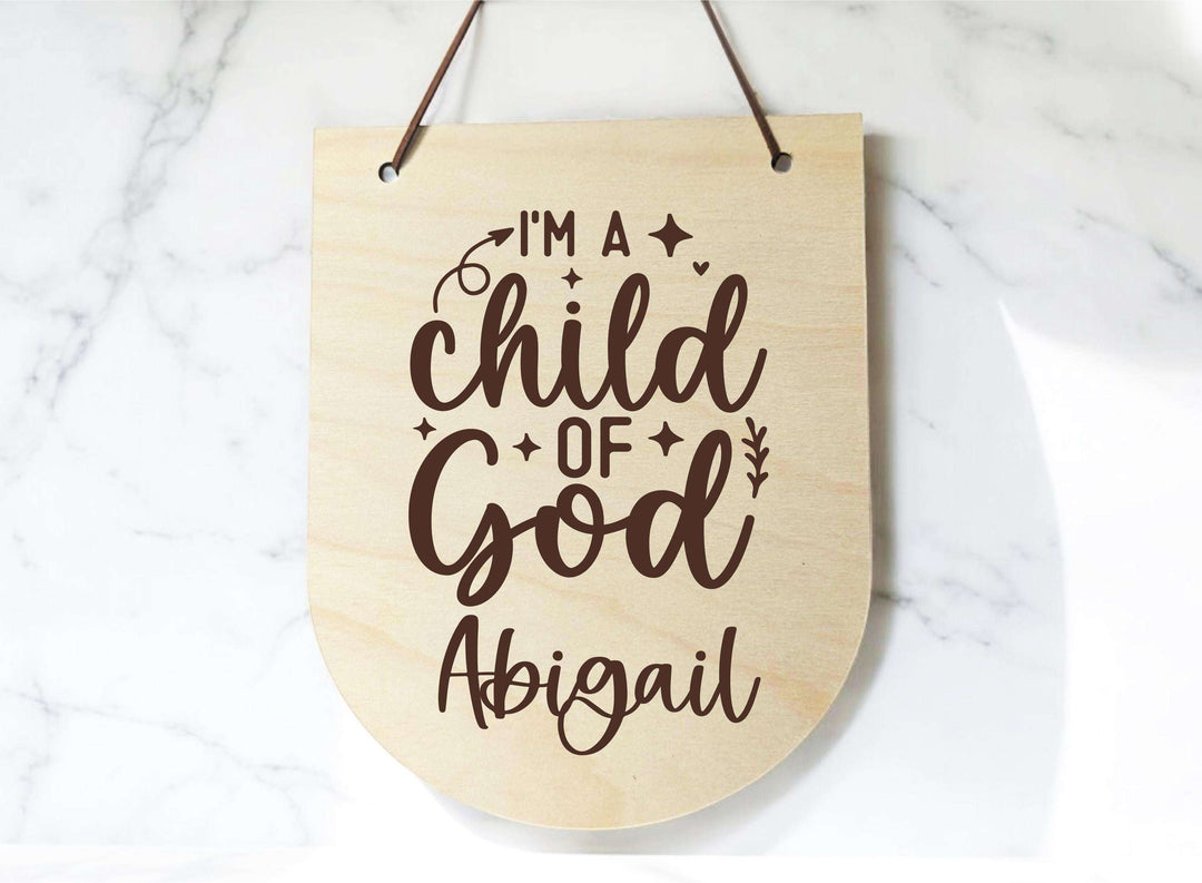 Child of God New Born Nursery Decor Wood Wall Flag Arch