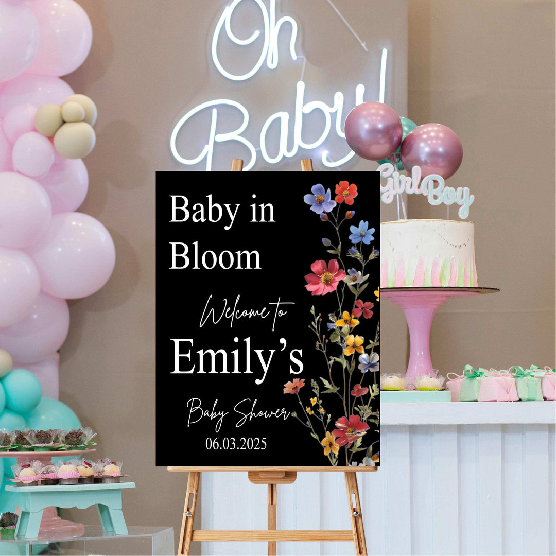 Baby Shower Sign Wildflower Welcome Sign Acrylic Girl Decor